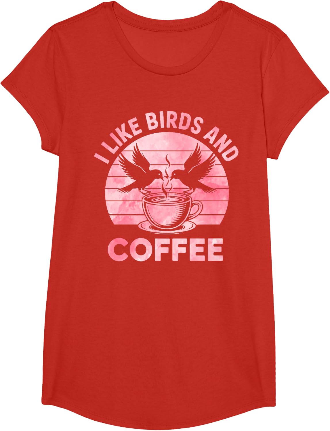 Funny Bird Watching Art for Men Women Kid Birder Birdwatcher T-Shirt - Girls Red