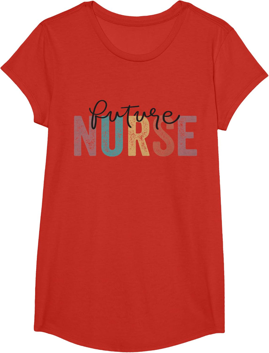 Nurse In Progress Nursing School Student Future Nurse T-Shirt - Girls Red