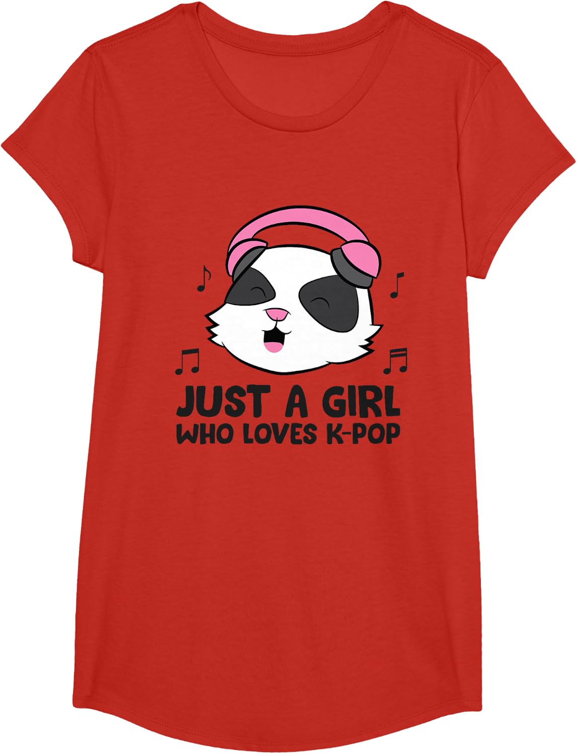 Just a Girl Who Loves K-Pop Music T-Shirt - Girls Red