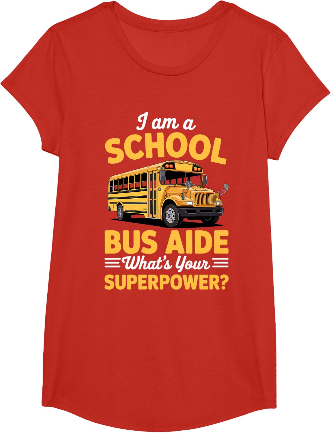 Best Bus Aide Art for Men Women School Bus Aide Assistant T-Shirt - Girls Red
