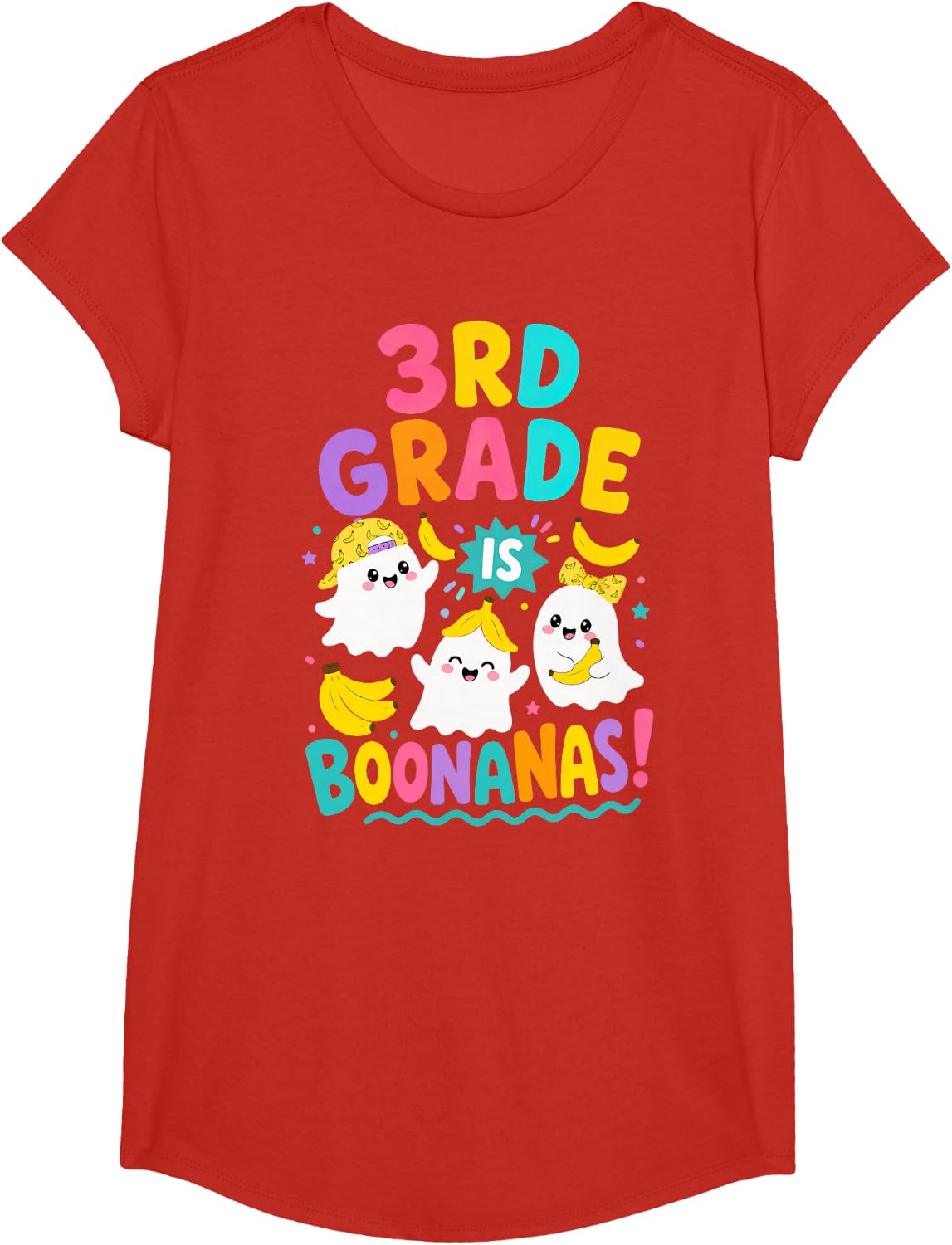 Third Grade Halloween Teacher Ghost 3rd Grade is Boonanas T-Shirt - Girls Red