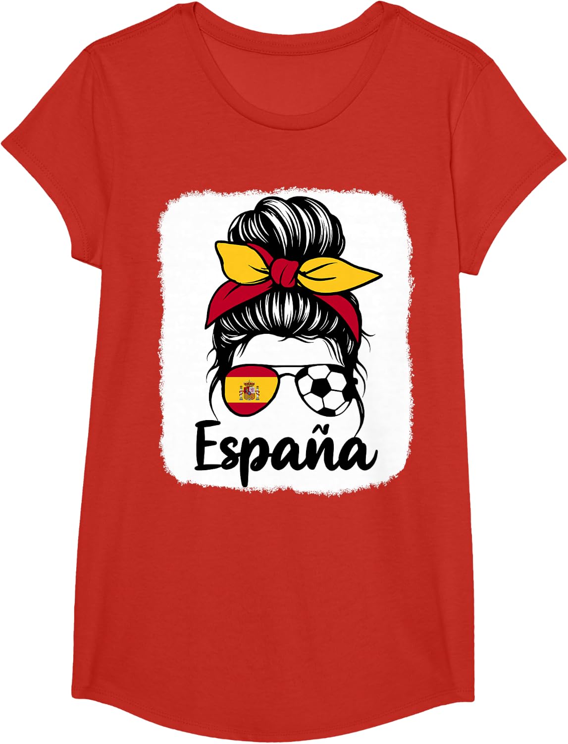 España Flag Women Mujeres Spain Proud Spanish Fans Supporter T-Shirt - Girls Red