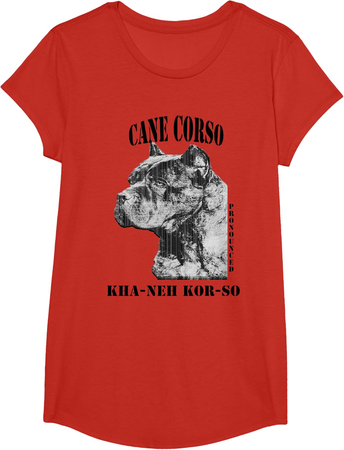 Cane Corso Pronounced Kha-Neh Kor-So T-Shirt - Girls Red