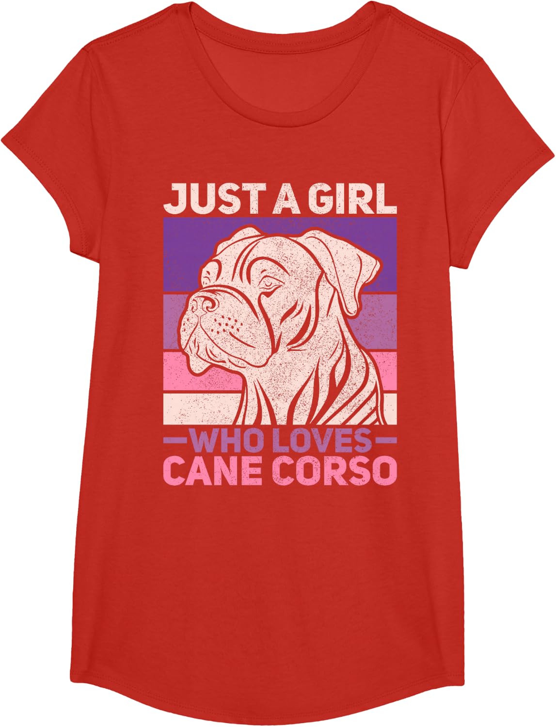 Dog Lover Pet Owner Animal Just A Girl Who Loves Cane Corso T-Shirt - Girls Red