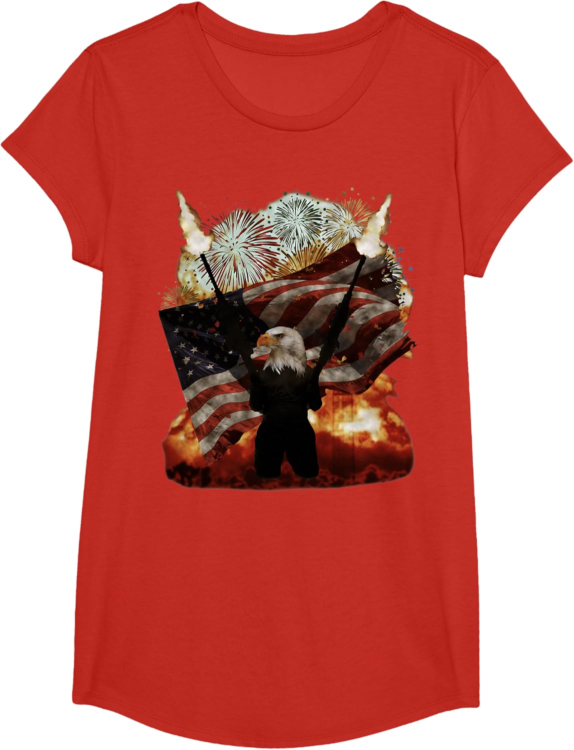 Literally the most patriotic shirt you have ever seen T-Shirt - Girls Red
