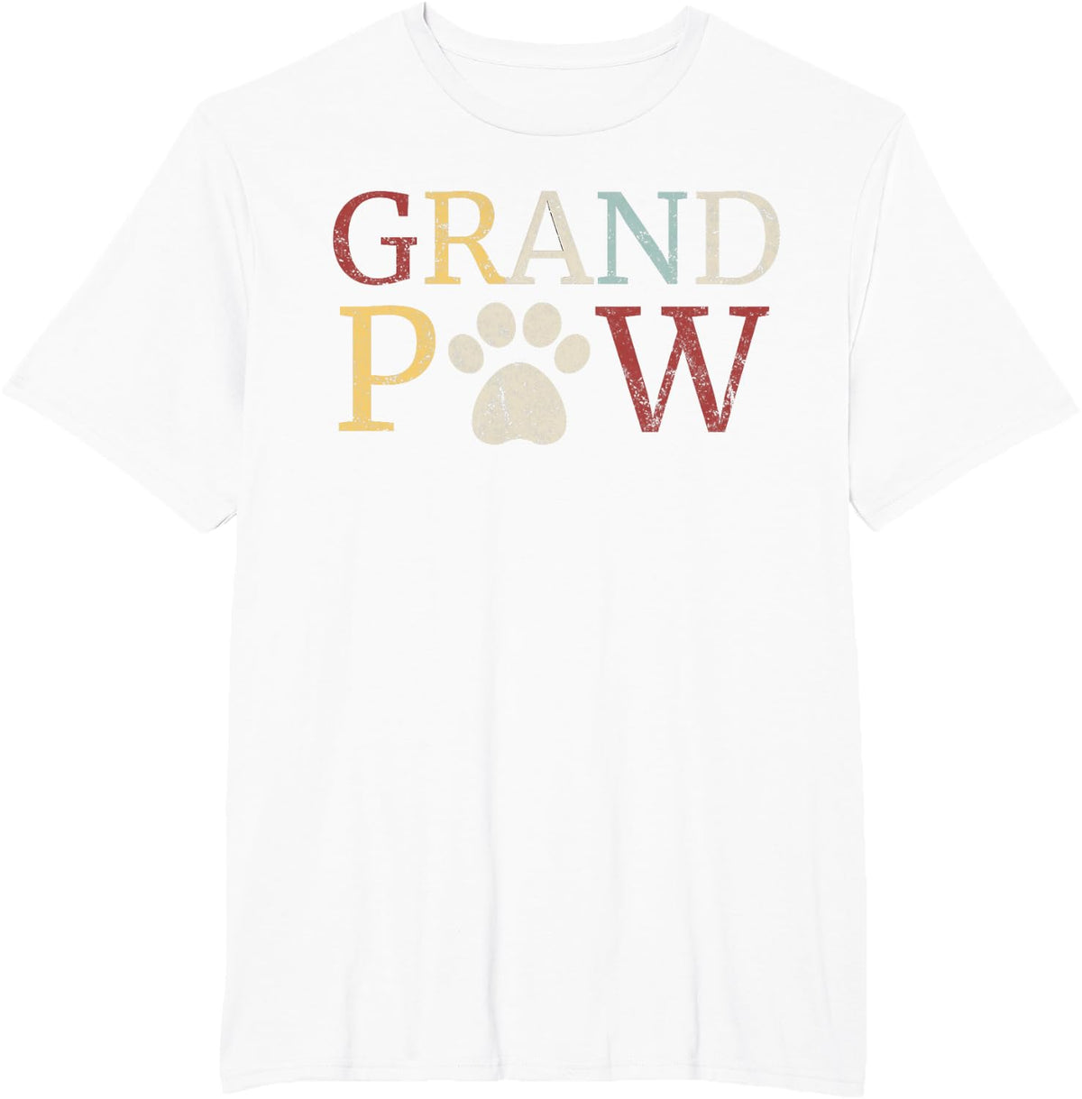 Retro GrandPaw Dog Friend Grandpa Gift T-Shirt - White