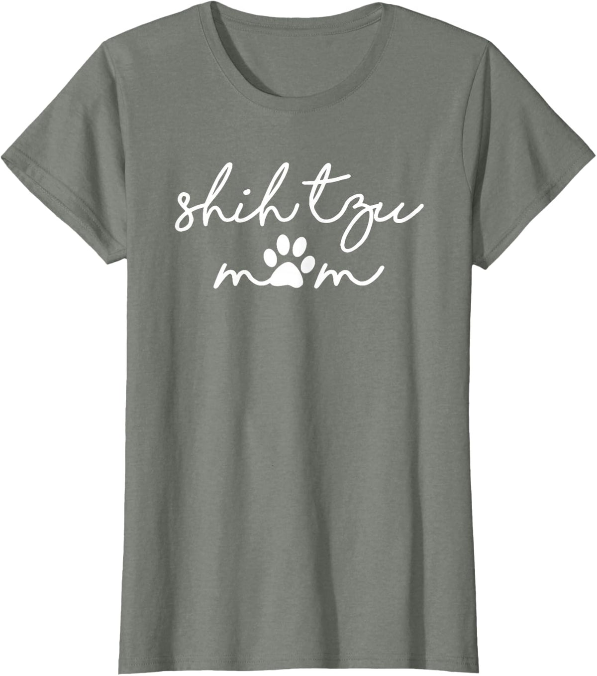 Shih Tzu Dog Mom T-Shirt - Olive Heather