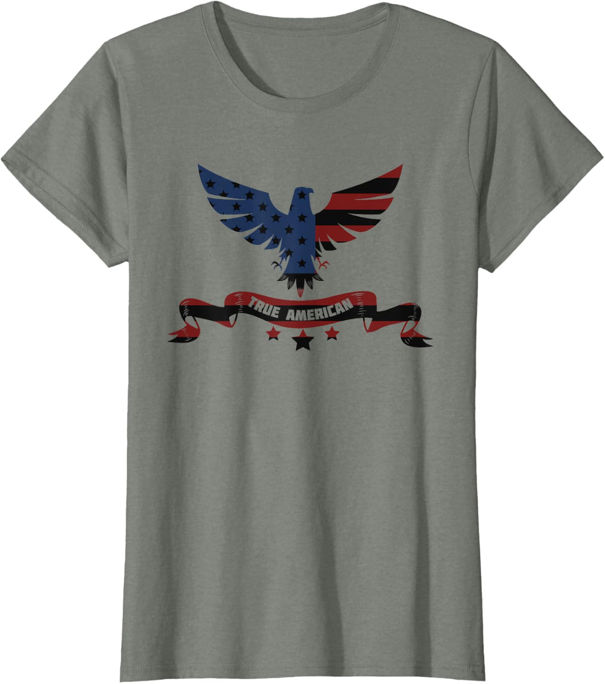 Patriotic American Eagle Mens Shirts T-Shirt - Olive Heather