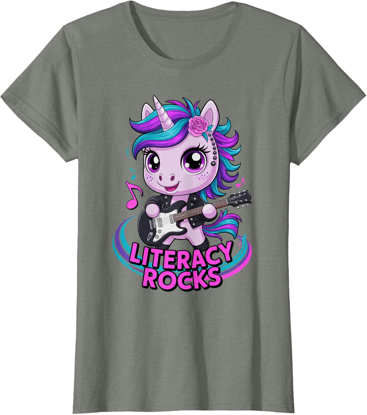 Rockin' Literacy Rocks Kindergarten Reading My Jam Past My T-Shirt - Olive Heather