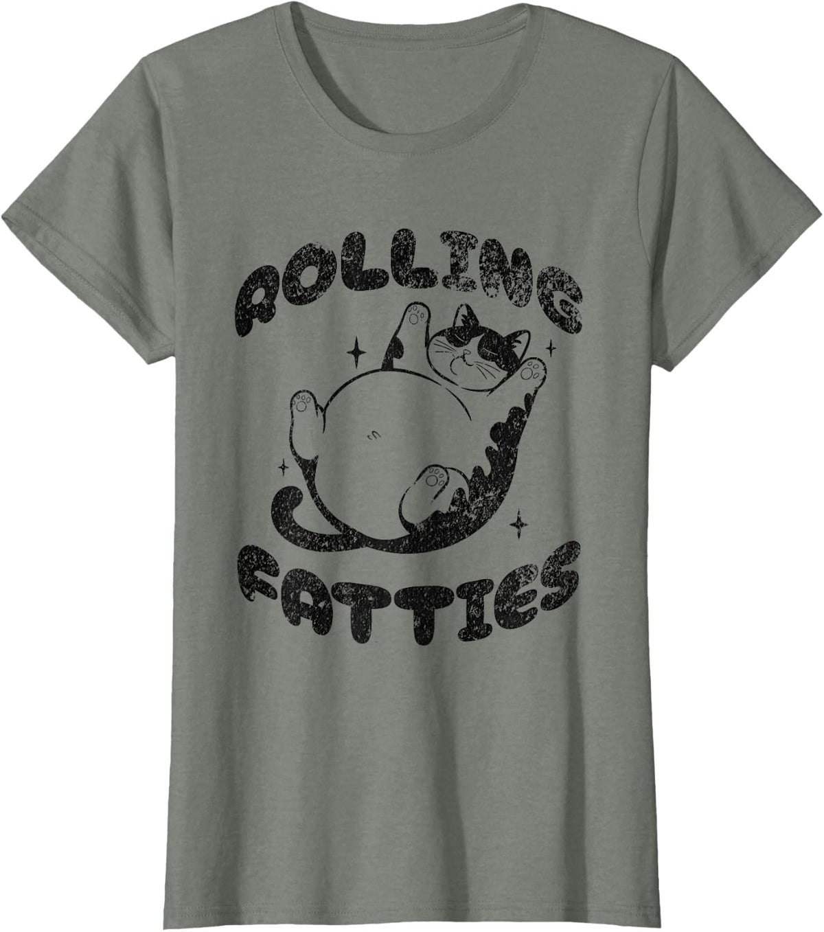 Oxygen Bandit Unisex-Adults Cat Lovers T-Shirt, Grey, Small, Short Sleeve, Classic Fit, Round Neck, Cartoon Cat Print -