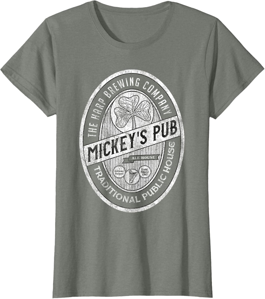 Mickey's Pub Galway, Ireland - Eire Gift - Irish Heritage T-Shirt - Olive Heather