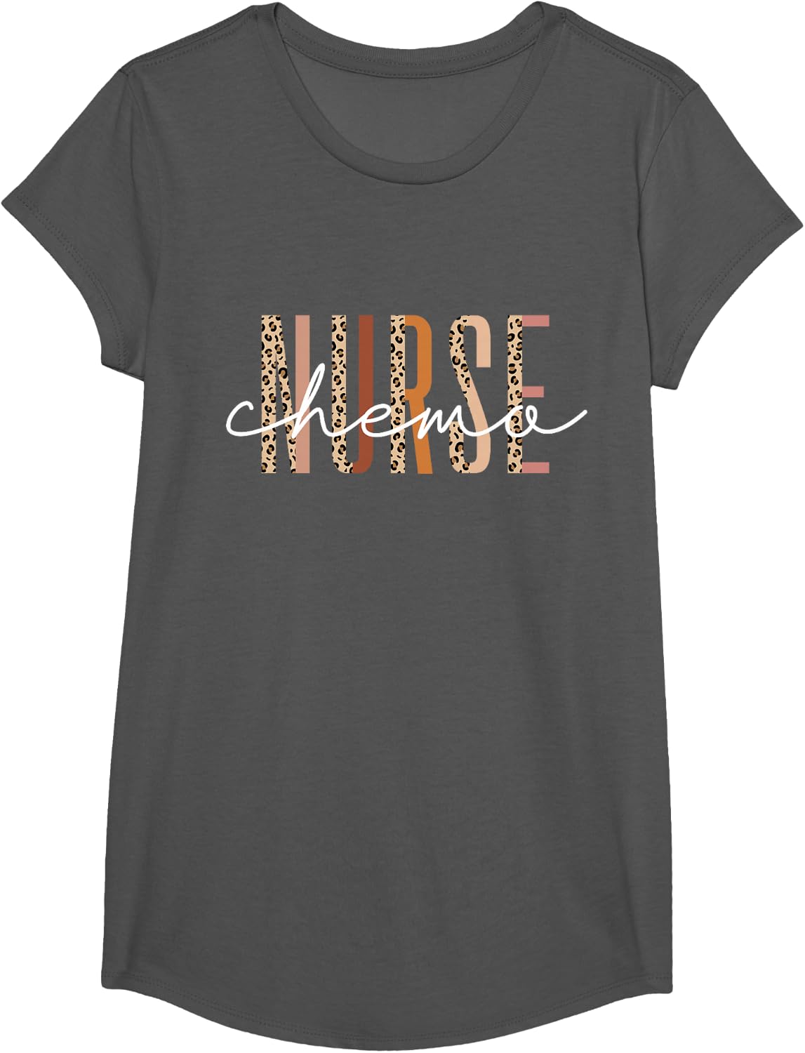 Chemo Nurse Chemotherapy Nursing Oncology Registered RN T-Shirt - Girls Asphalt Grey