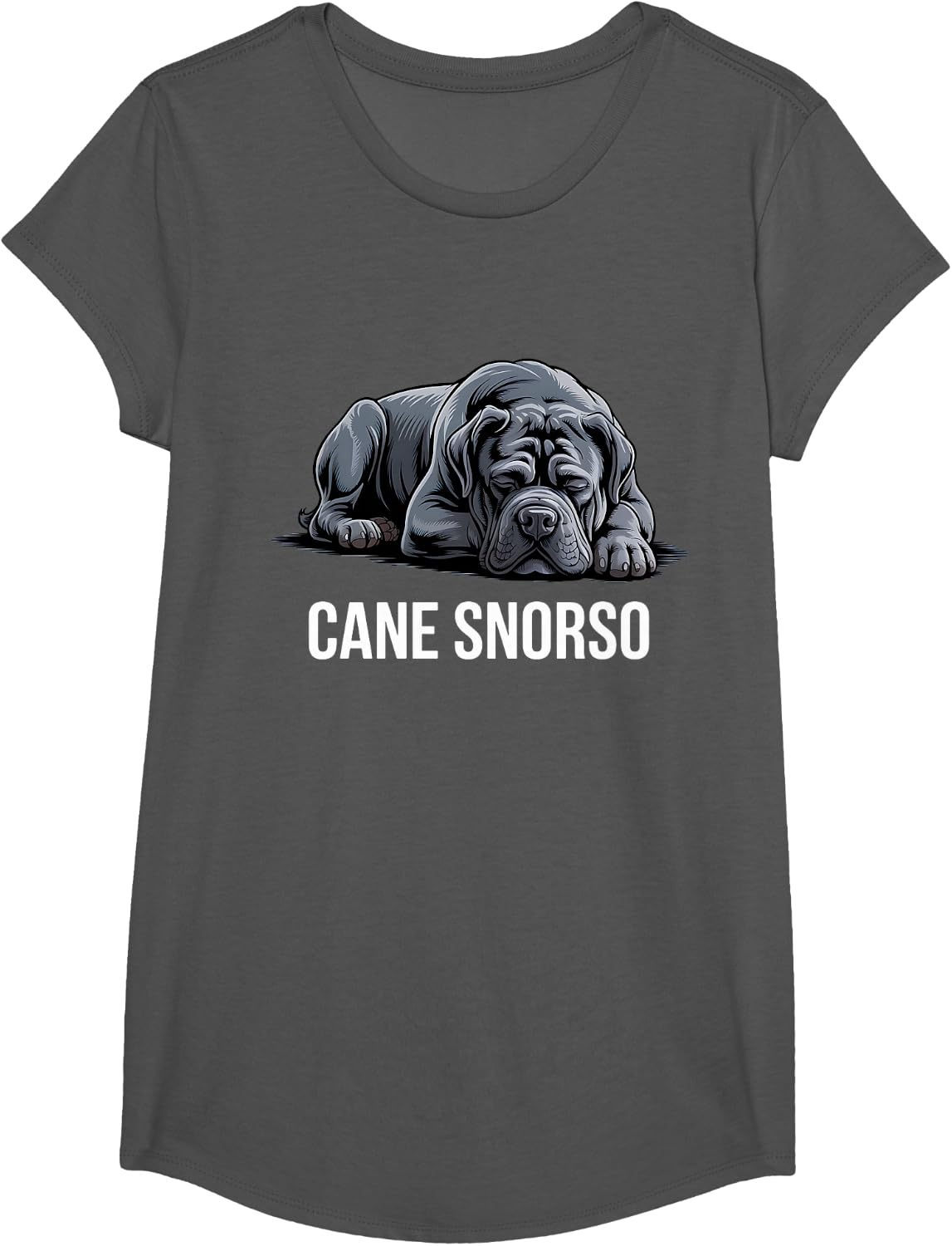 Cane Corso Funny Cane Snorso T-Shirt - Girls Asphalt Grey