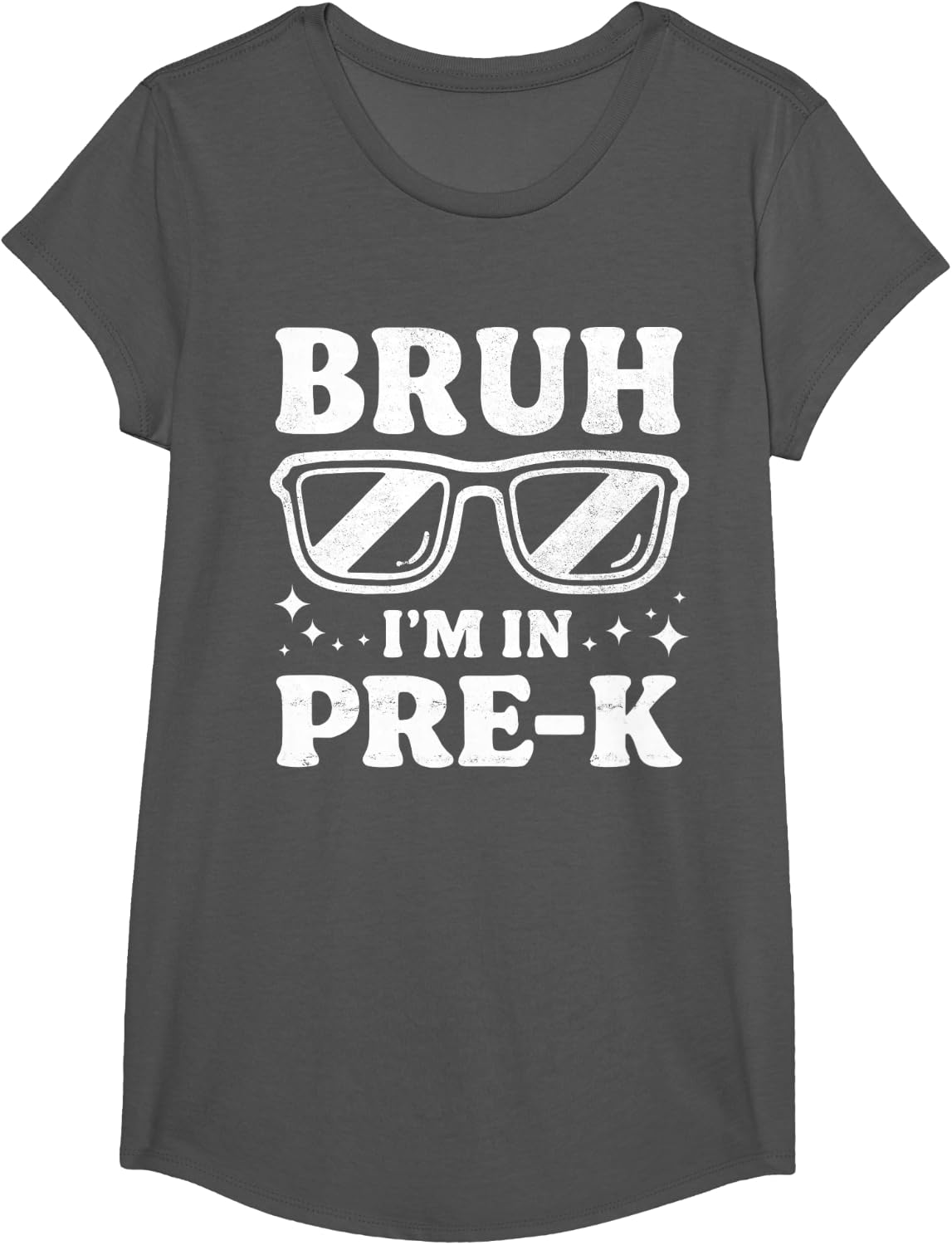 Bruh I'm In Pre-K Preschool Sunglasses Boys Back To School T-Shirt - Girls Asphalt Grey