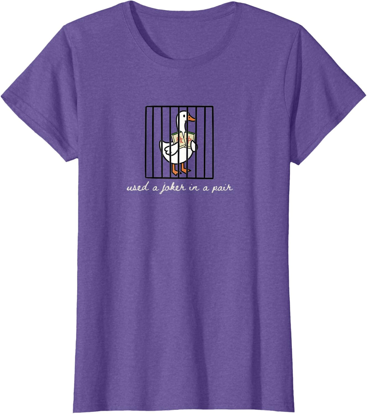 Used a Joker in A Pair Mahjong Playing Mahjong Lovers Goose T-Shirt - Purple Heather