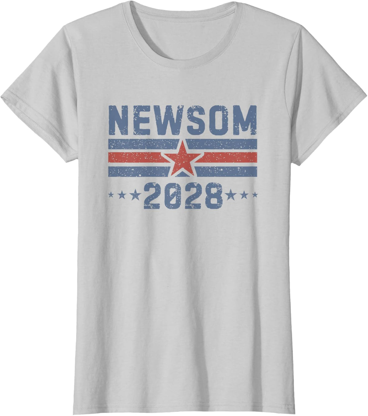 Gavin Newsom 2028 for President Election Campaign T-Shirt - Silver Grey