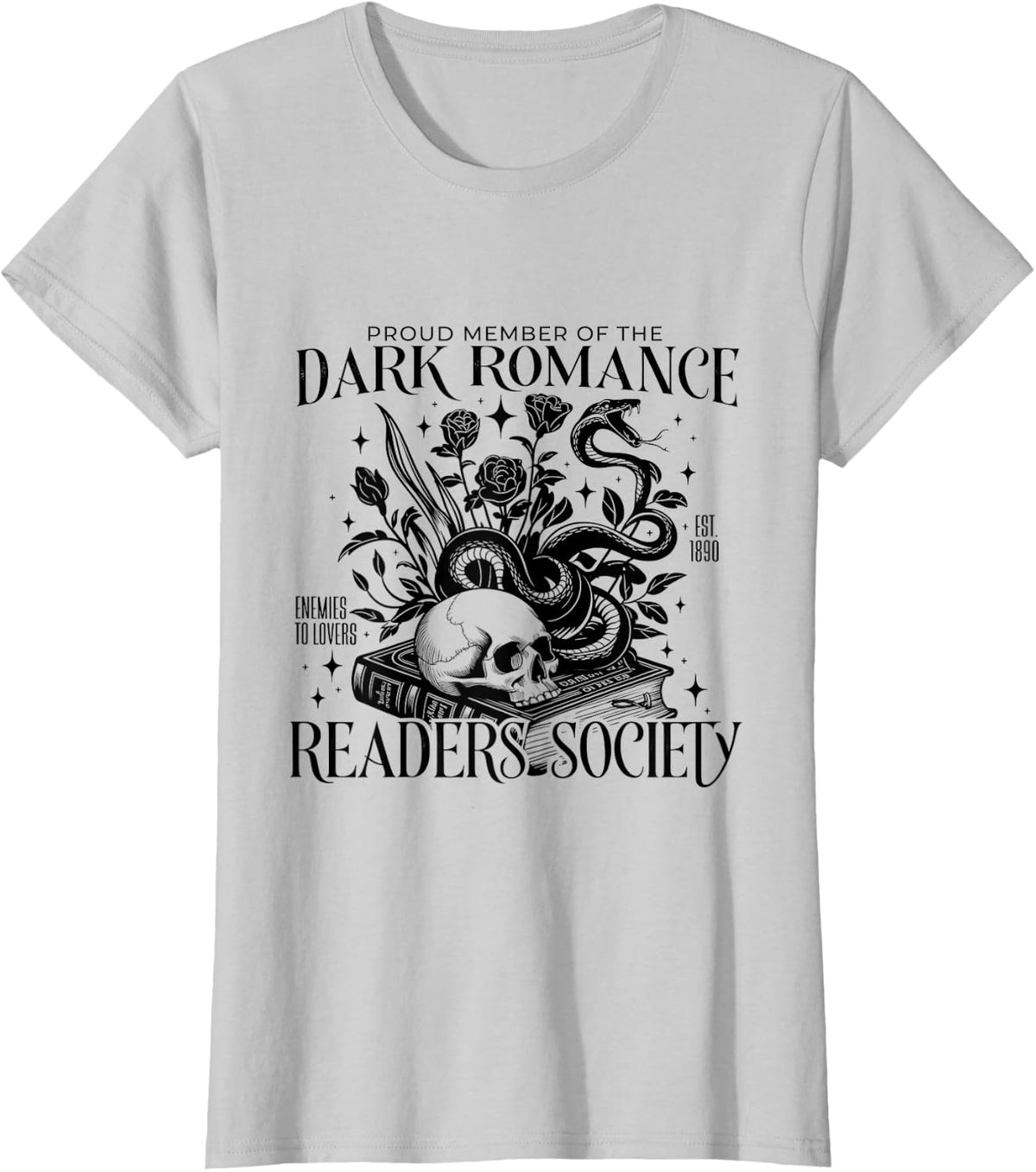 Dark Romance Readers Society T-Shirt - Silver Grey