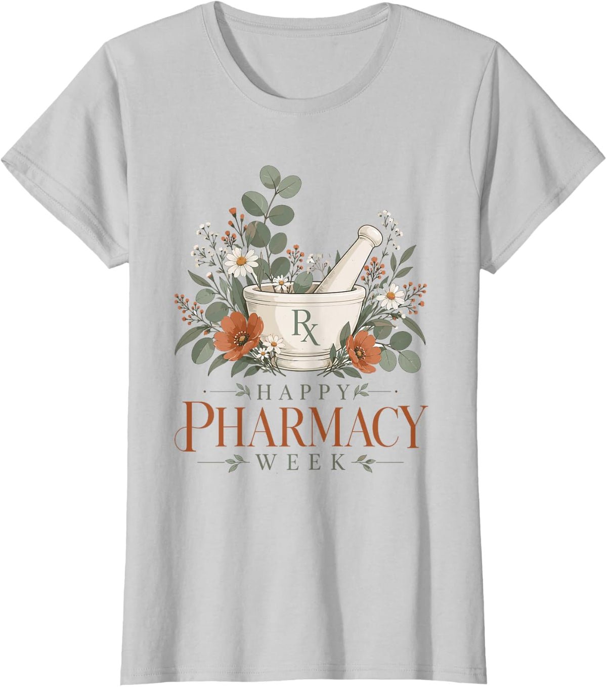 Happy Pharmacy Week Pharmacy Tech Technician Pharmacist T-Shirt - Silver Grey