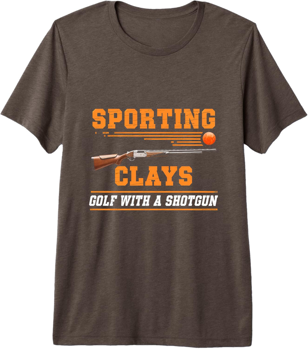 Sporting Clays Clay Shooting Golf Shotgun Sports Premium Tri-blend T-Shirt - Brown