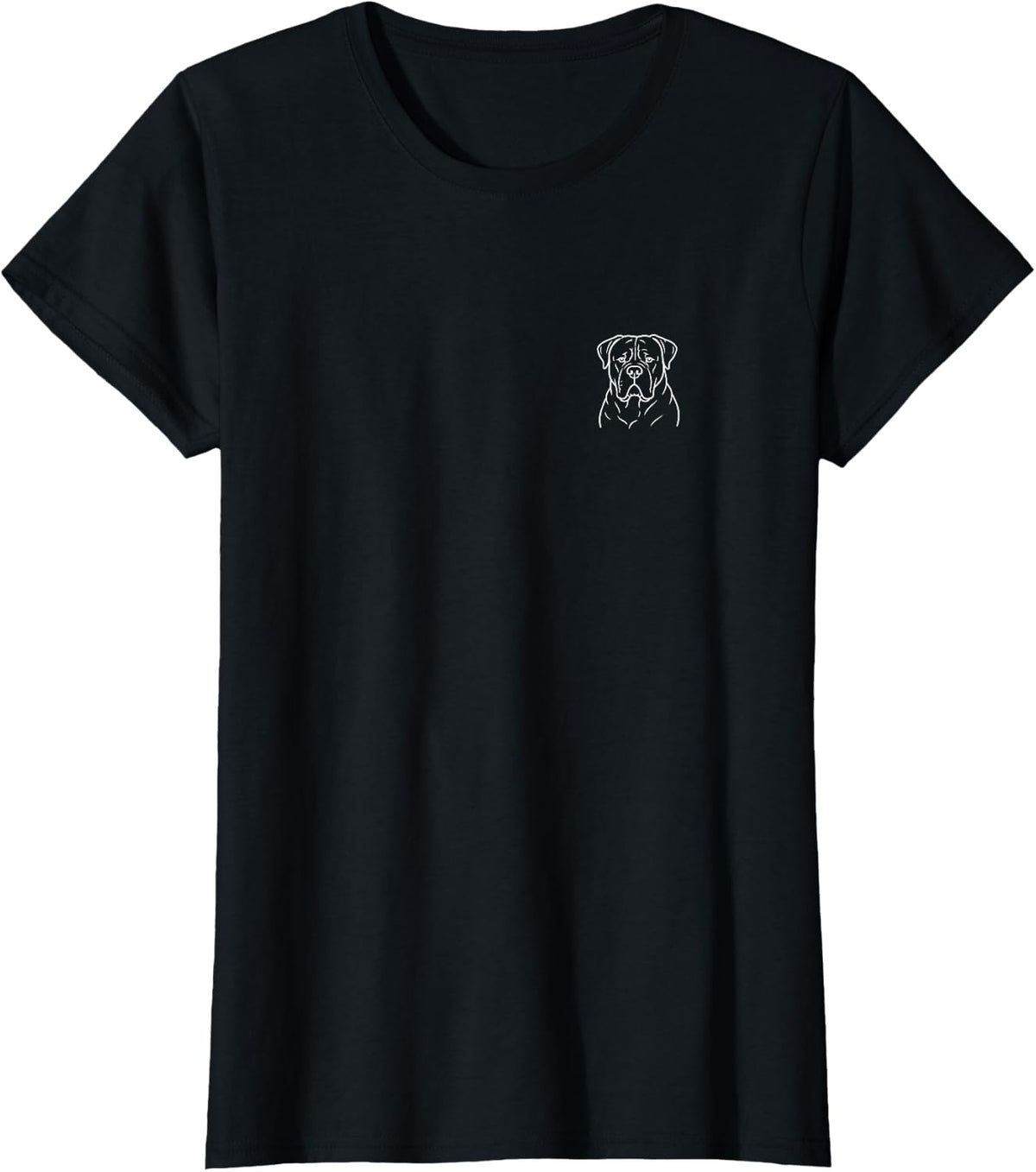 Cane Corso Dog Lover Cute Minimalist Doodle Pocket T-Shirt - Black