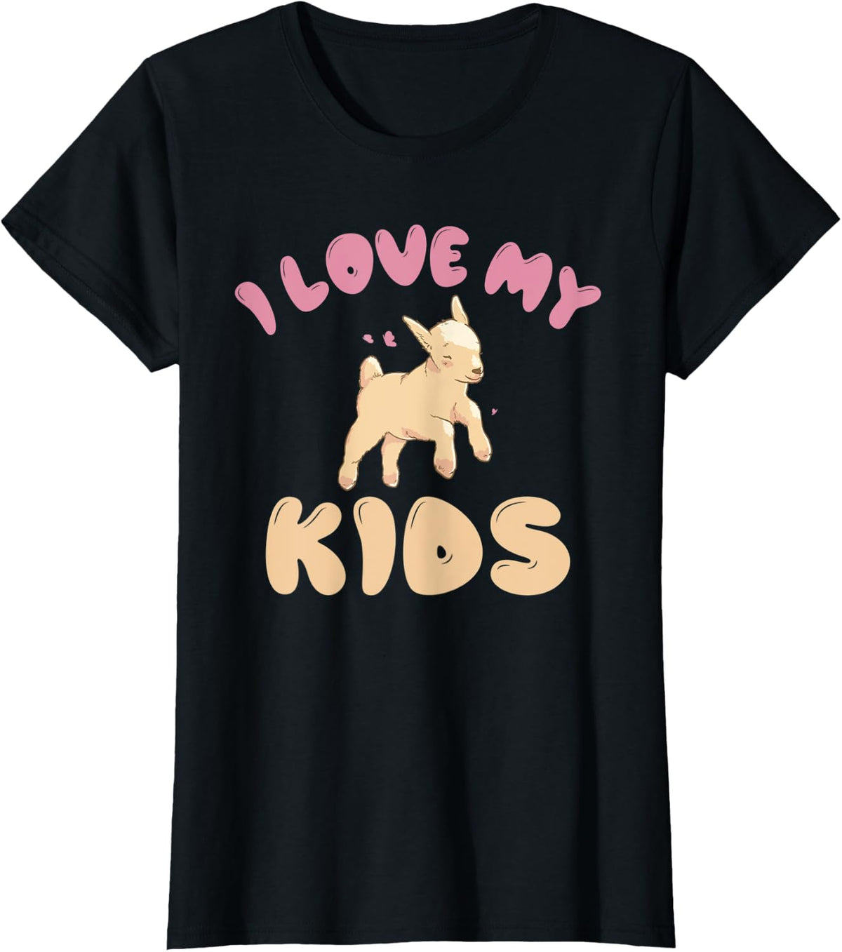 I love my Kids Baby Goats lover T-Shirt - Black