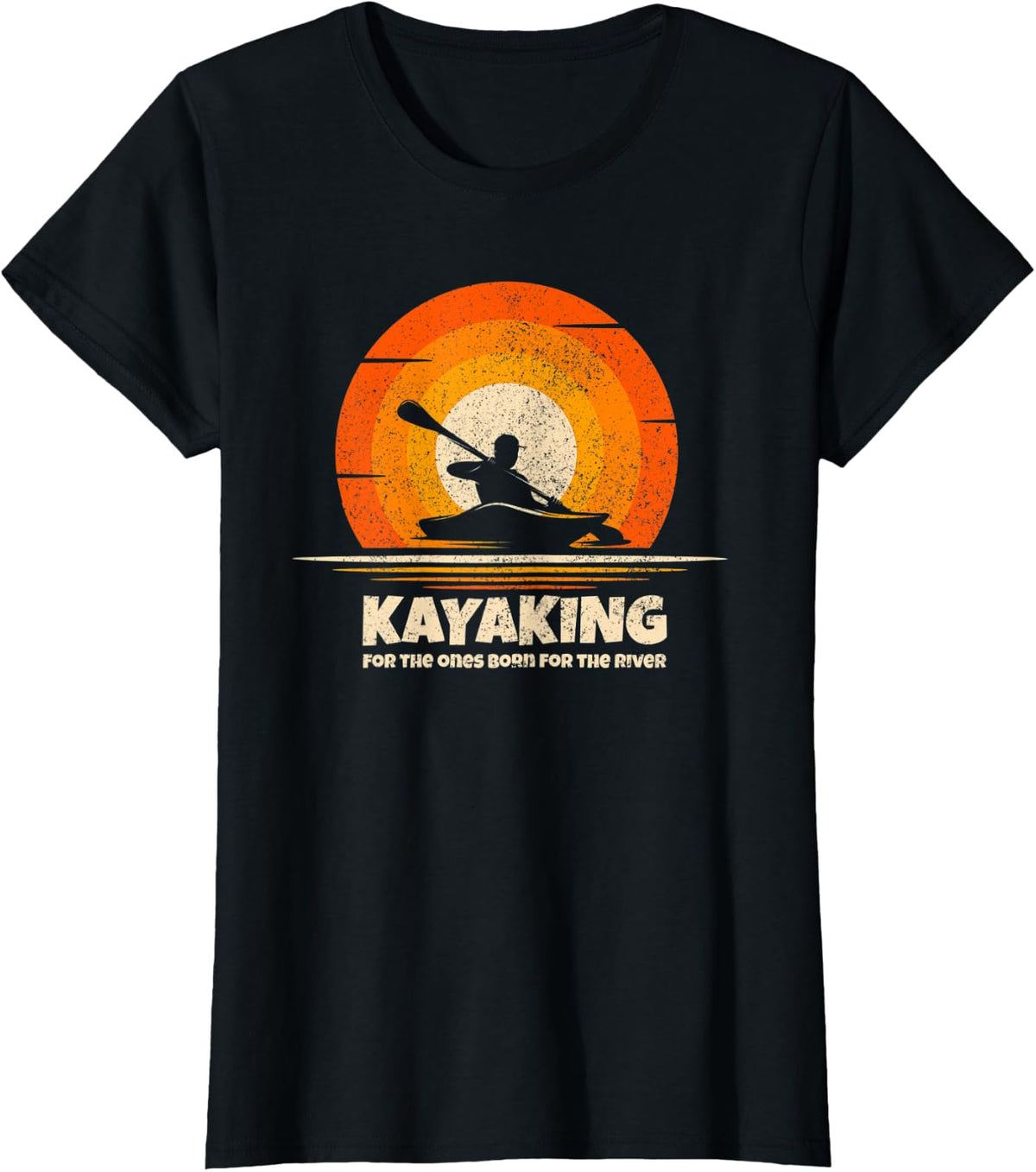 Kayak Kayaking Born for the River Kayaker Funny Kayaking T-Shirt - Black