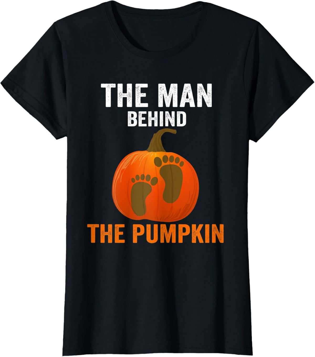 The Man Behind The Pumpkin Dad Pregnancy Announcement T-Shirt - Black