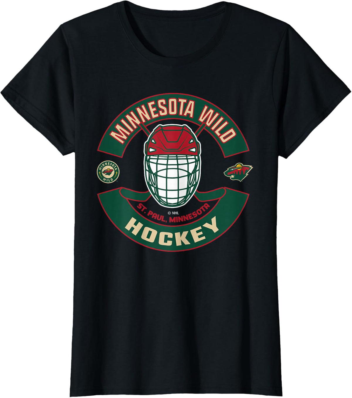 Minnesota Wild Mask Black Officially Licensed T-Shirt - Black