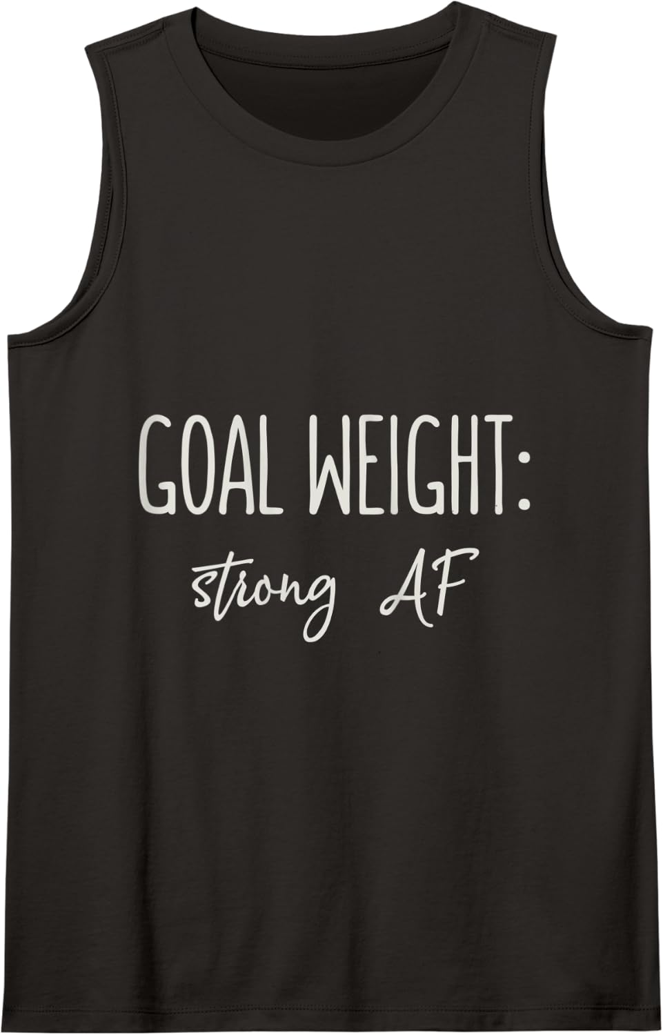 Womens Goal Weight Strong AF Tank Top - Black