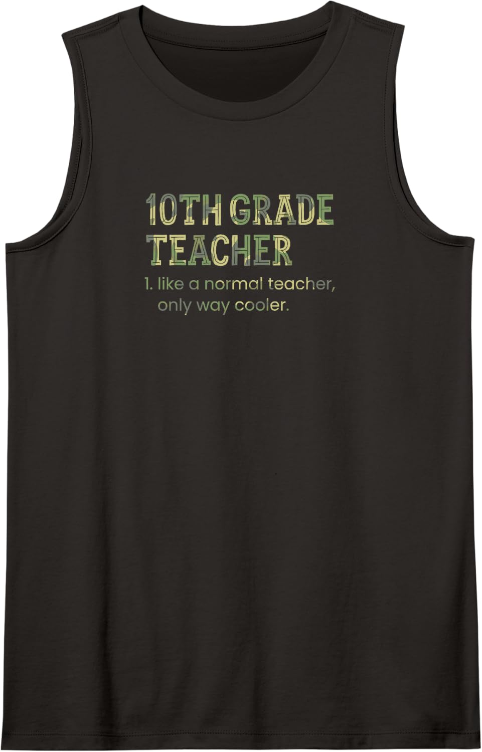 10th Grade Teacher Like A Normal Teacher Only Way Cooler Sleeveless Tank Top - Black