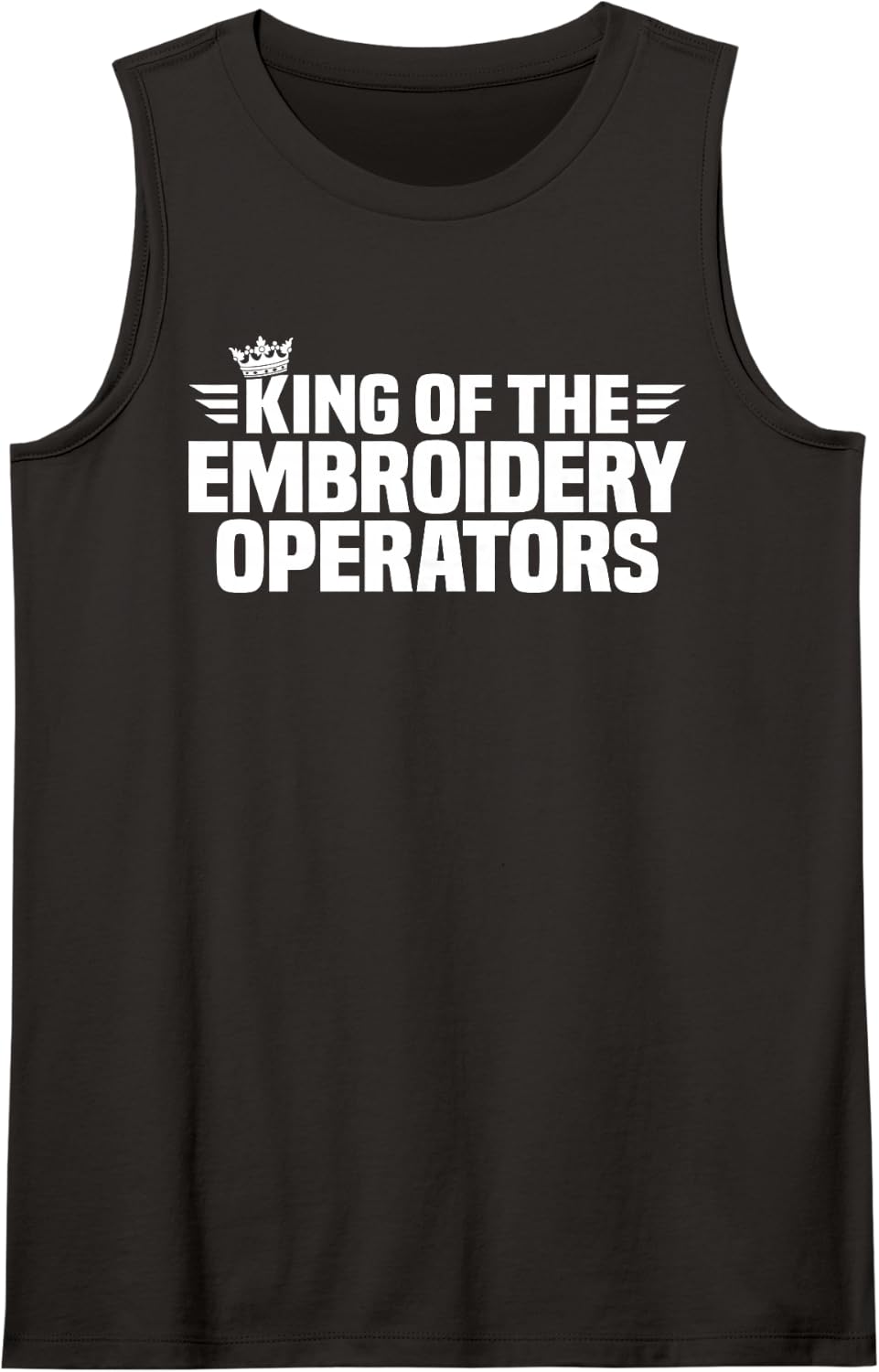 King of the Embroidery Operators Sleeveless Tank Top - Black