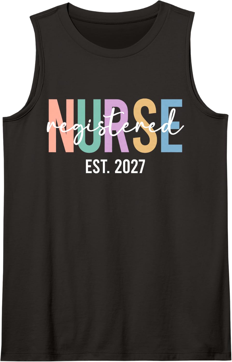 Registered Nurse Est. 2027 RN Graduation RN Graduate 2027 Sleeveless Tank Top - Black