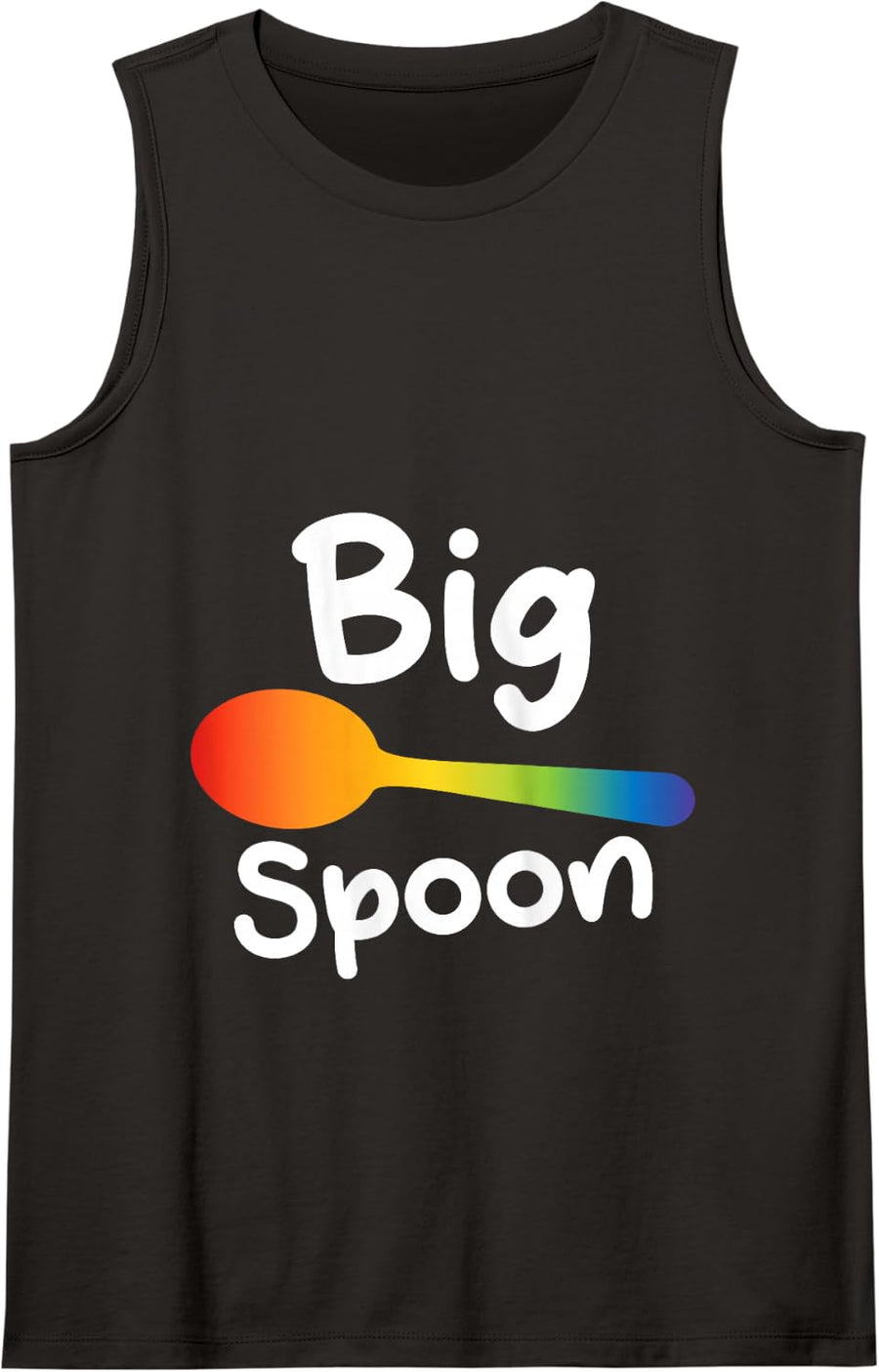 Big Spoon LGBT Pride Gay Lesbian Couple Matching Valentine Tank Top - Black