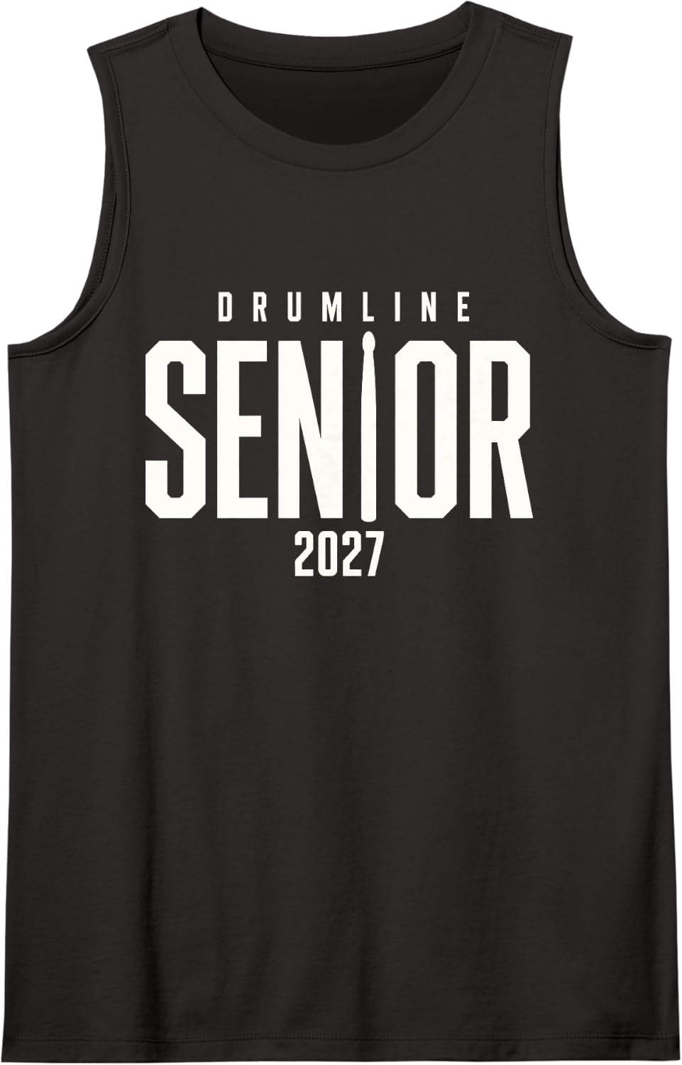 Drumline Senior 2027 Marching Band Graduation Tank Top - Black