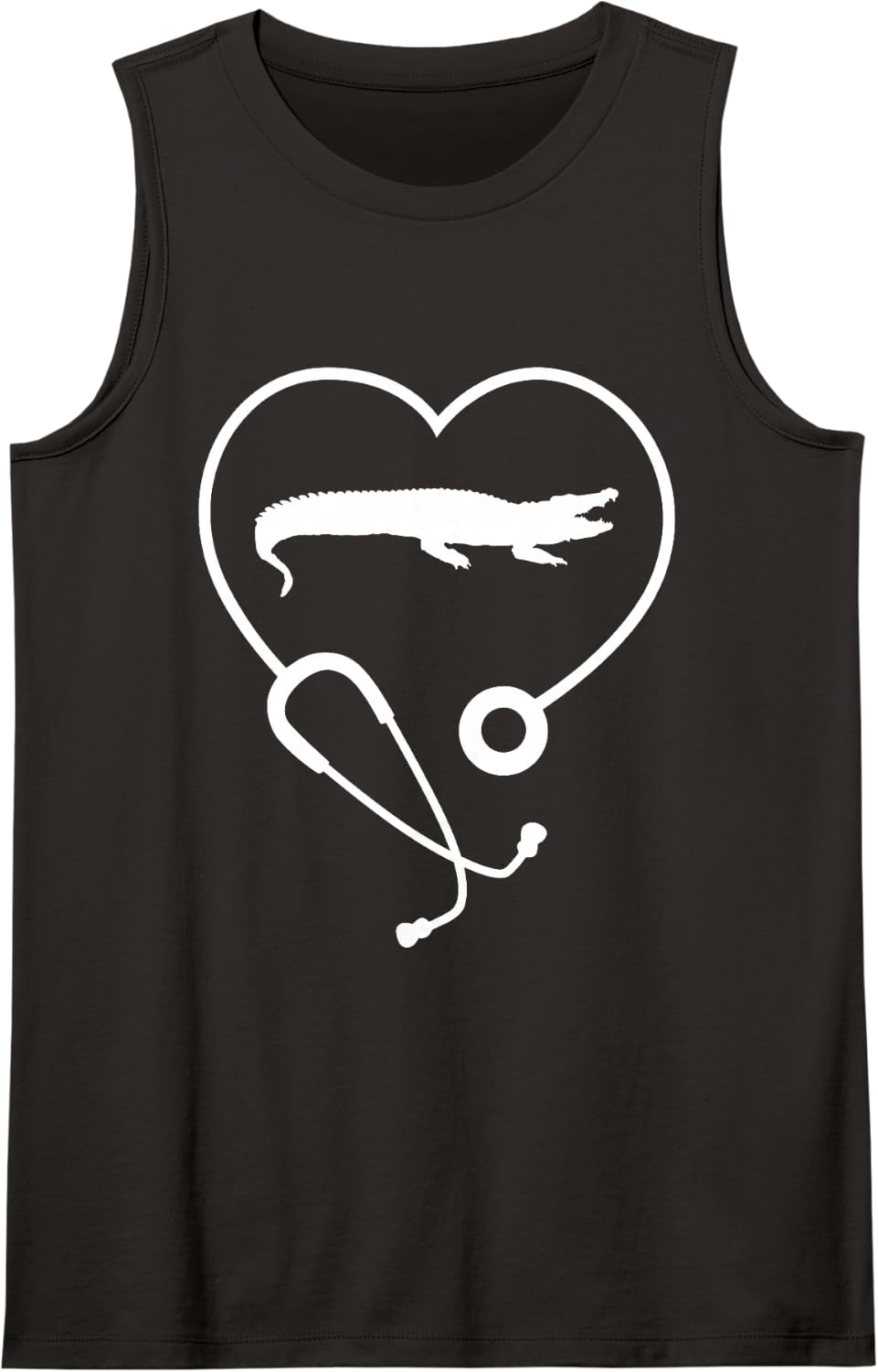 Veterinary Receptionist Veterinarian Vet Tech Crocodile Sleeveless Tank Top - Black