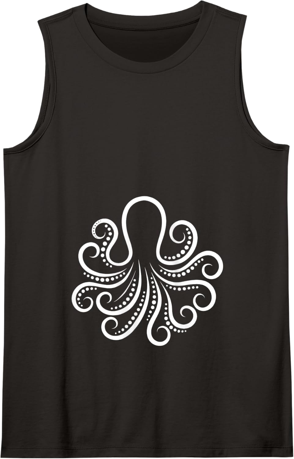Geometric Octopus Tentacle Design – Minimal Ocean-Inspired Tank Top - Black