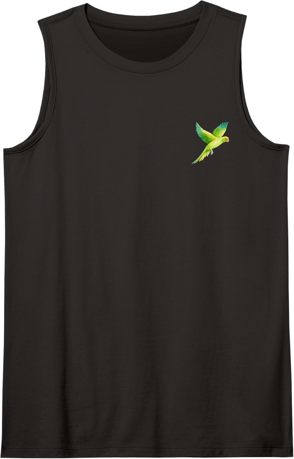 Green Parakeet in the Pocket Bird Lover Sleeveless Tank Top - Black