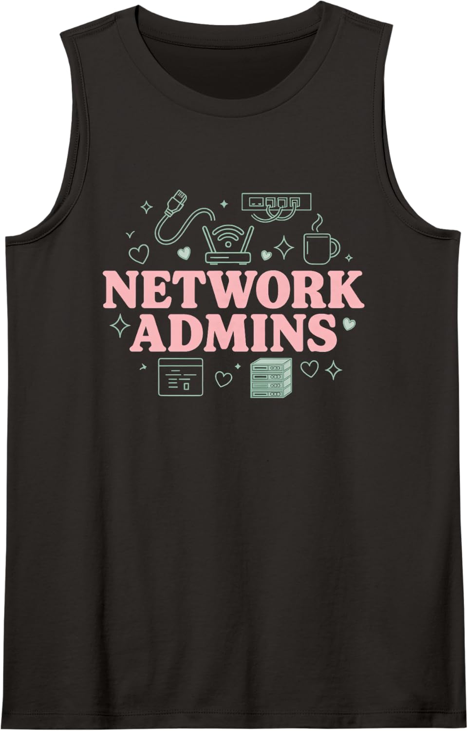 Network Administration Administrator Management Sysadmin Sleeveless Tank Top - Black