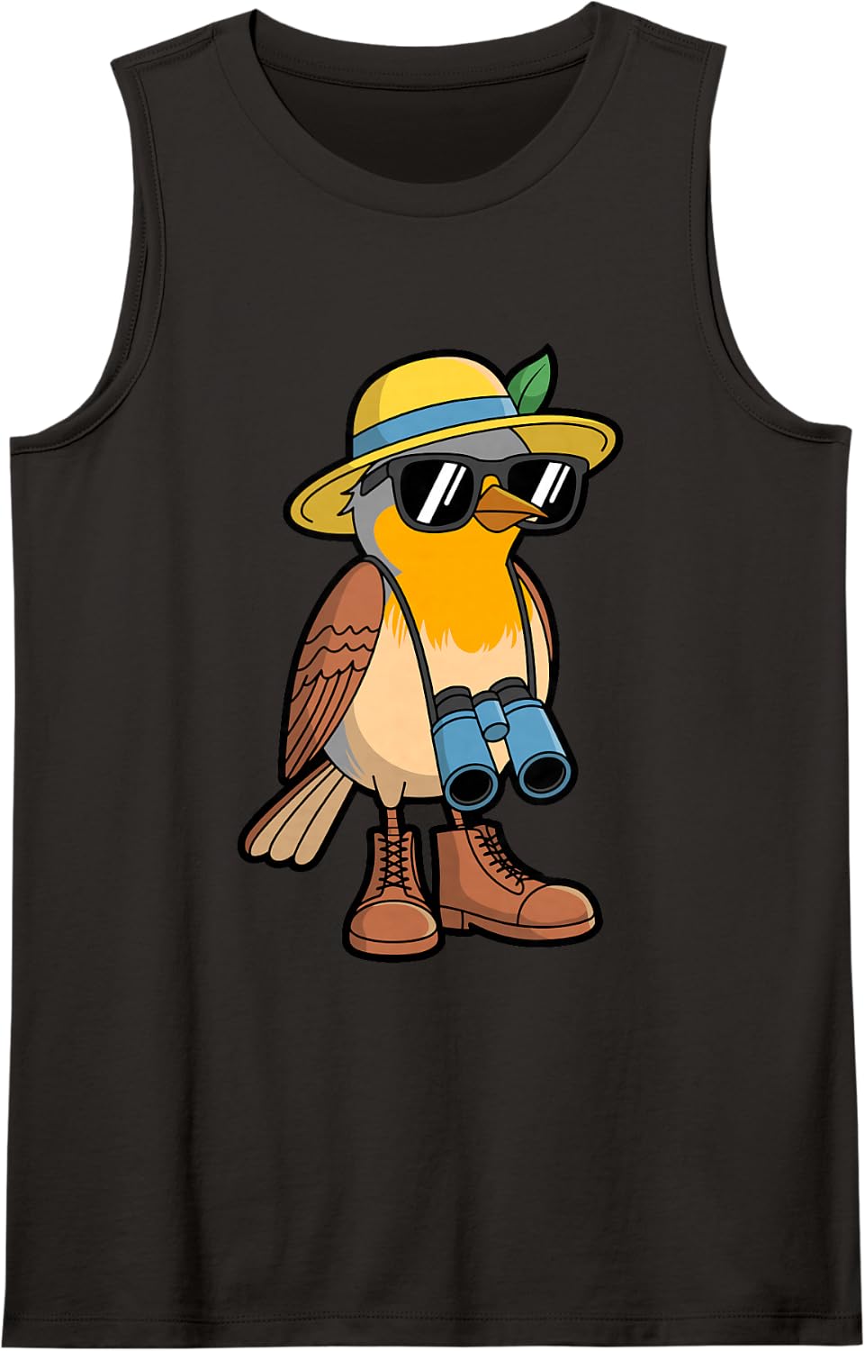 Cute Bird Art for Men Women Nerd Birdwatcher Bird Watching Sleeveless Tank Top - Black