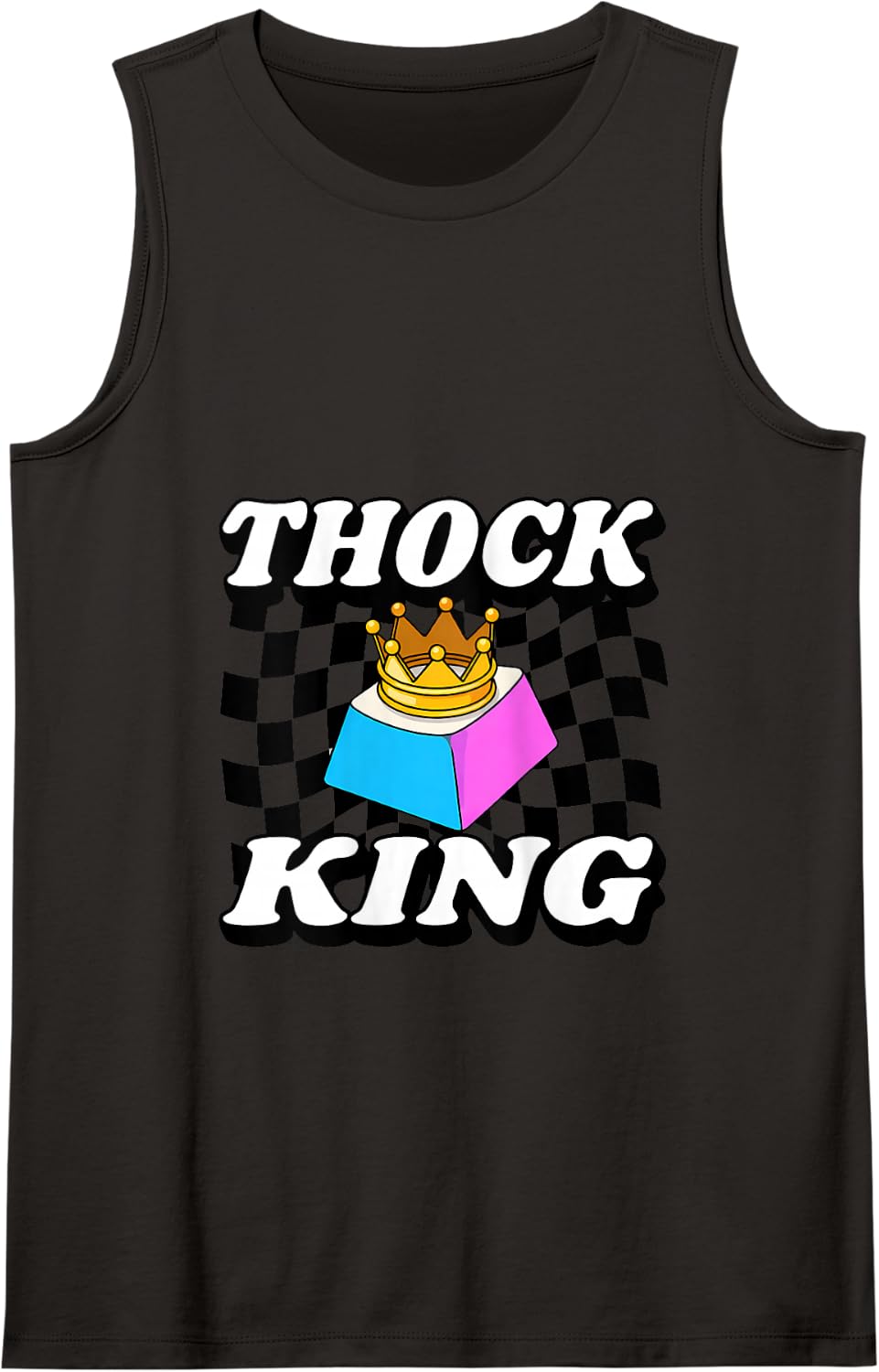 Mechanical Keyboard Enthusiast Thock King Custom Keeb Tank Top - Black