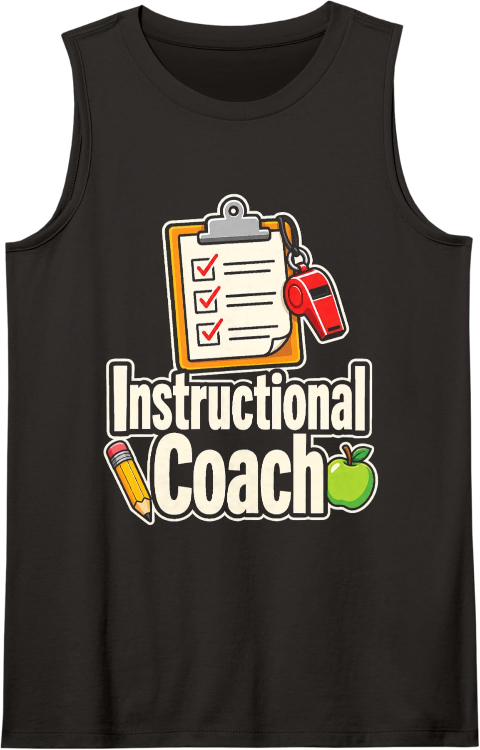 Instructional Coach Elementary Teacher Appreciation Gift Sleeveless Tank Top - Black