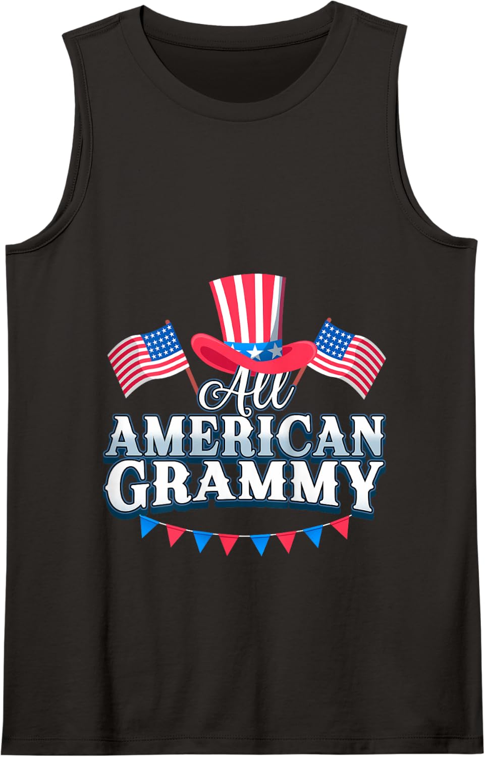 All American Grammy Fourth of July Patriotic Family Matching Tank Top - Black