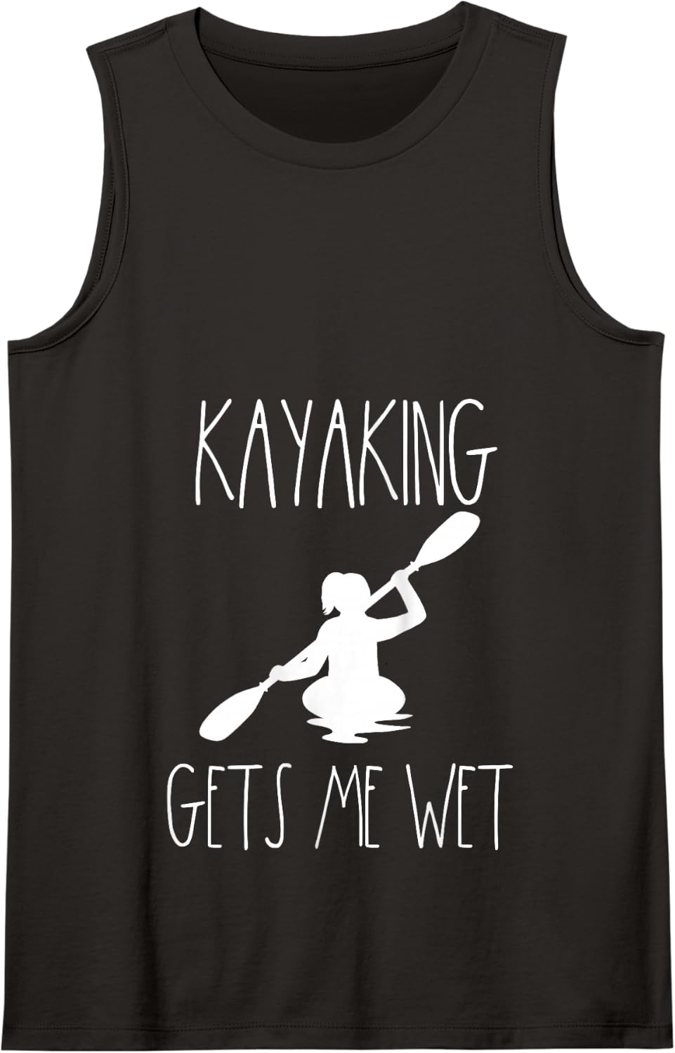 Funny Kayaking Gear Women Kayak Lover Kayaking Gets Me Wet Tank Top - Black