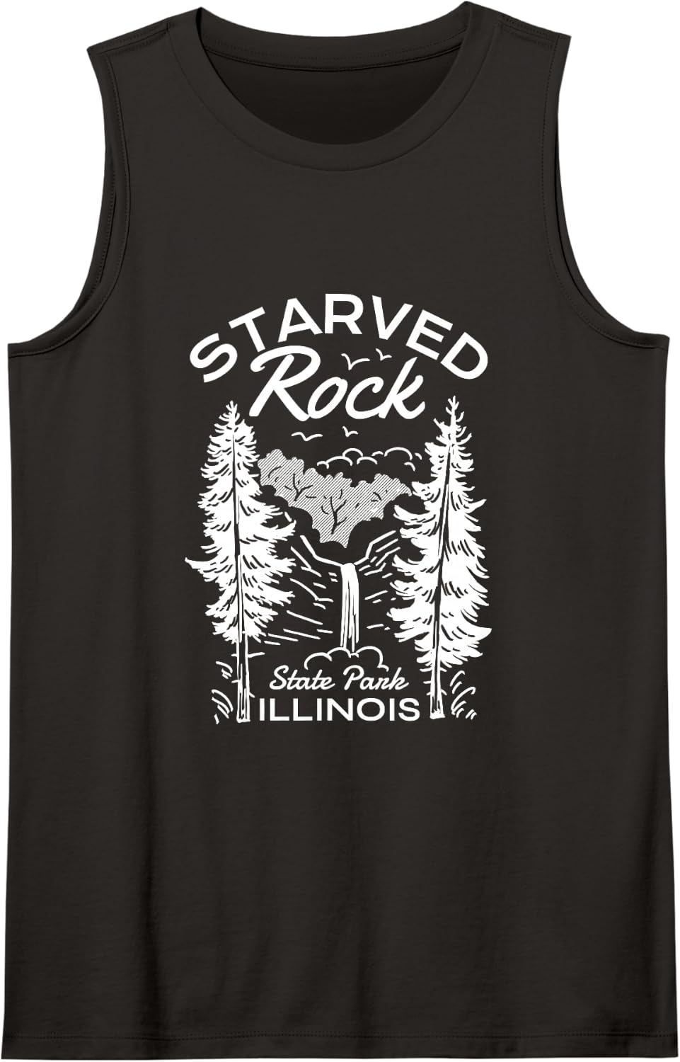 Starved Rock State Park Illinois Nature Sleeveless Tank Top - Black