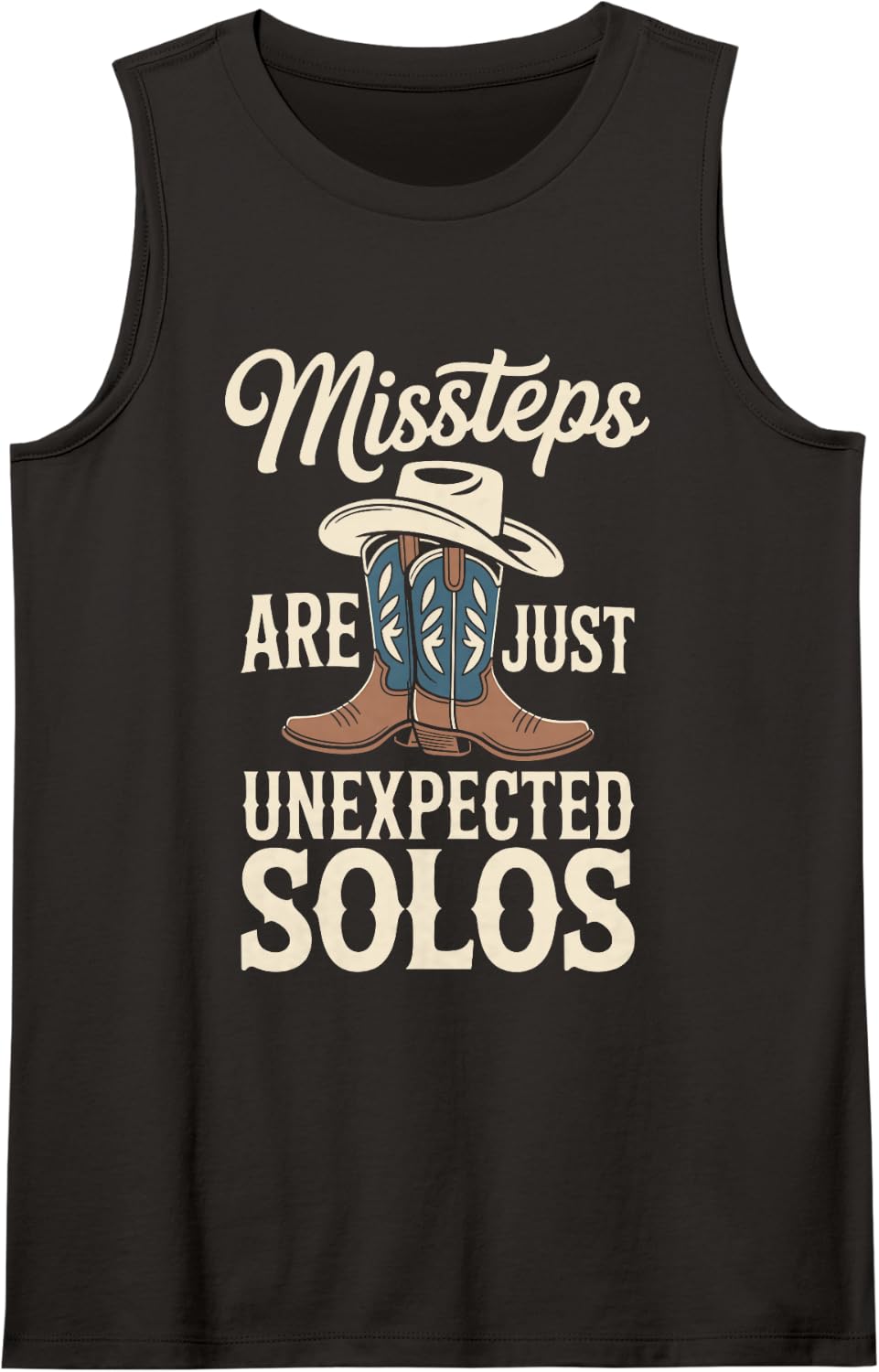 Missteps are Just Unexpected Solos Line Dancer Line Dance Tank Top - Black