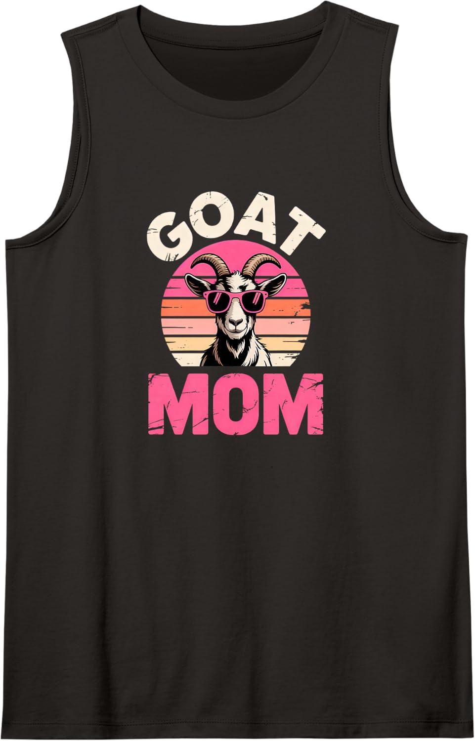 Goat Mom Sleeveless Tank Top - Black