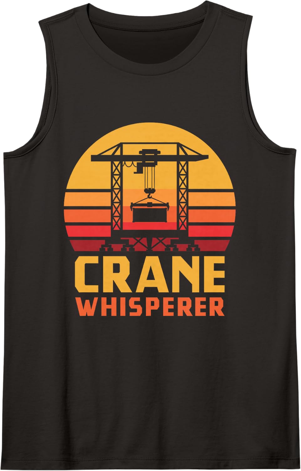 Gantry Crane Whisperer Handling Double Beam Operator Sleeveless Tank Top - Black