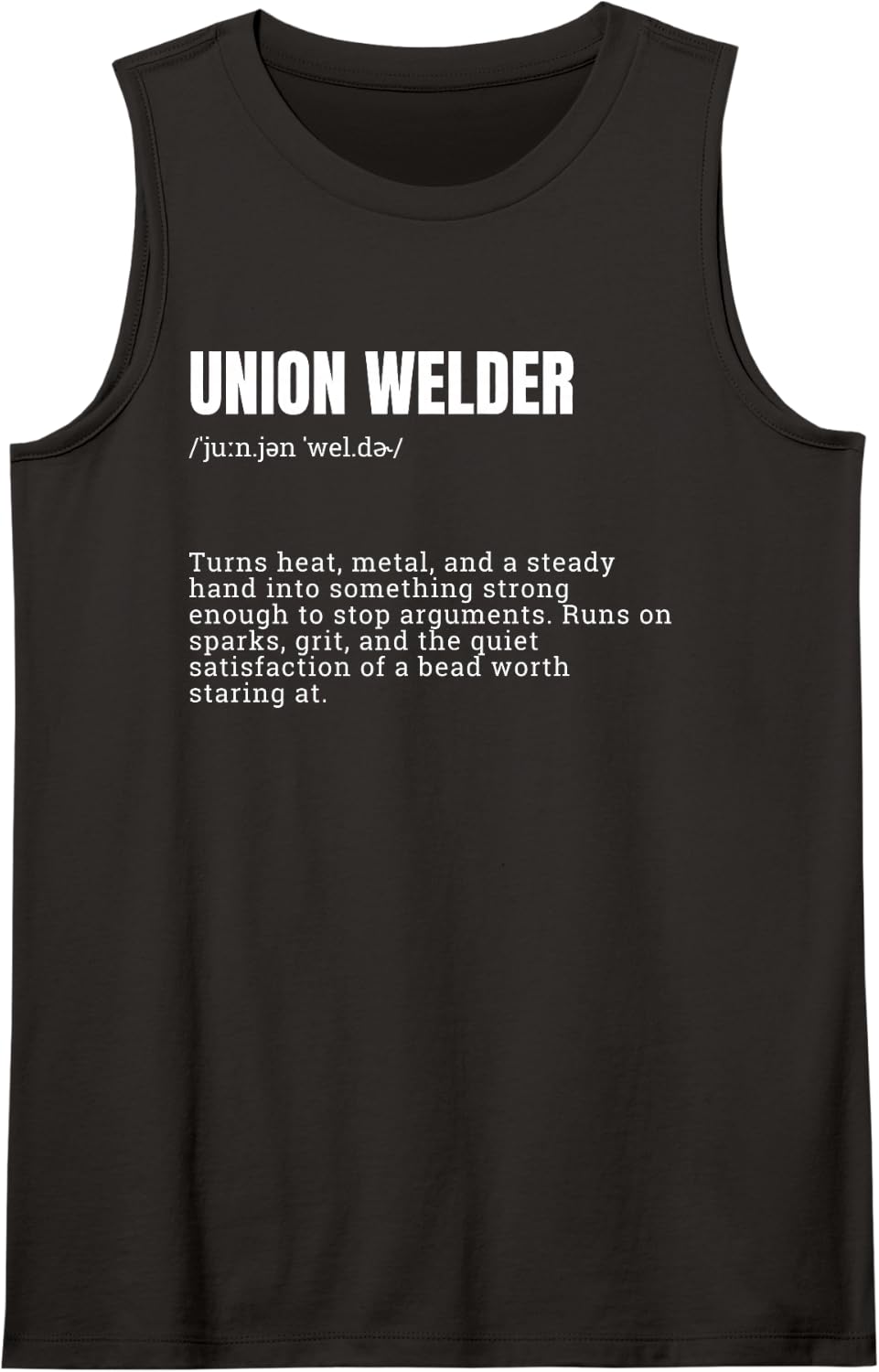 Union Welder Definition Funny Welding Quote Sleeveless Tank Top - Black