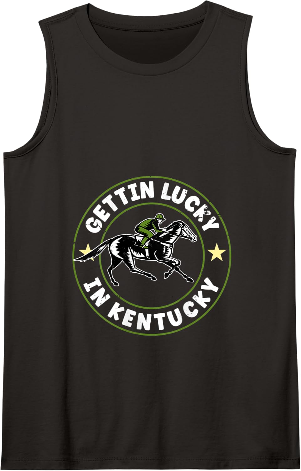 Vintage Getting Lucky In Kentucky Funny Horse Racing Tank Top - Black