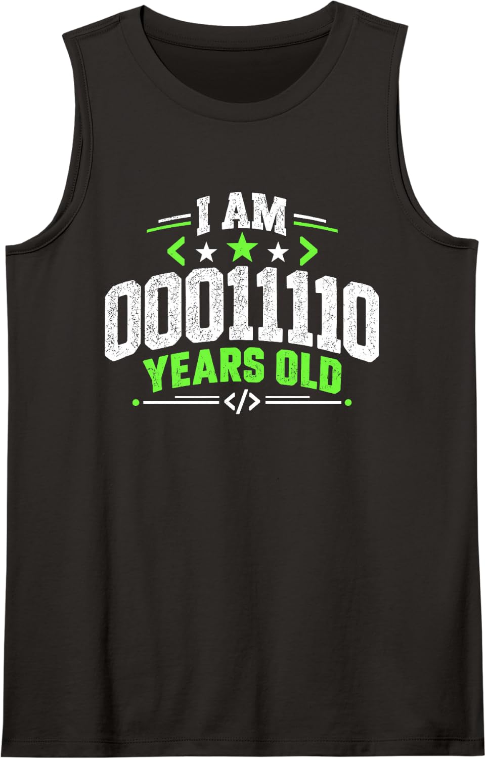 30th Birthday Binary Code Programmer Tech Humor Sleeveless Tank Top - Black